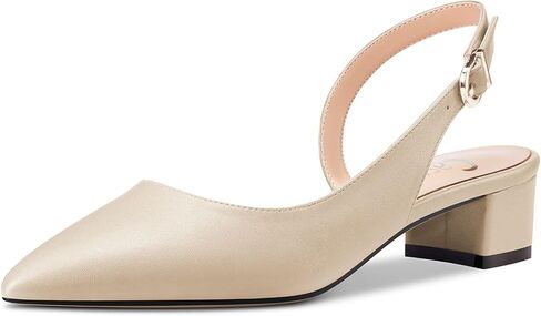 Castamere Women Chunky Block Low Kitten Heel Pointed Toe Slingback Pumps Classic Cute Party Office 1.4 Inches Heels in Kuwait