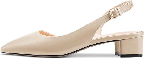 Castamere Women Chunky Block Low Kitten Heel Pointed Toe Slingback Pumps Classic Cute Party Office 1.4 Inches Heels in Kuwait
