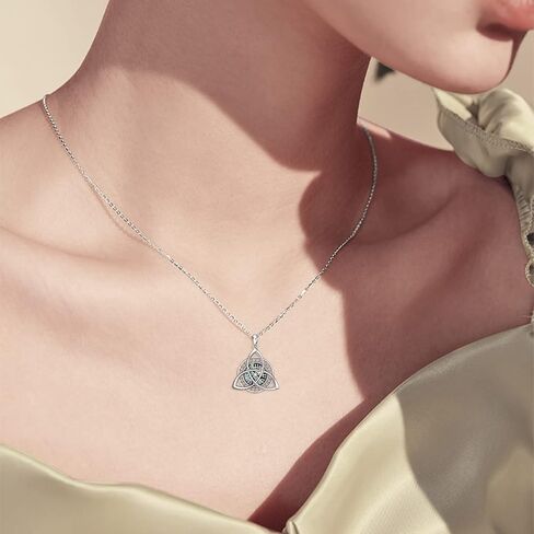 YAFEINI Good Luck Celtic Knot Viking Pendant Necklace for Womens Polished 925 Sterling Silver Amulet Protection Viking Triskele Jewelry… in Saudi Arabia