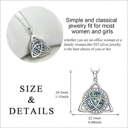 YAFEINI Good Luck Celtic Knot Viking Pendant Necklace for Womens Polished 925 Sterling Silver Amulet Protection Viking Triskele Jewelry… in Saudi Arabia