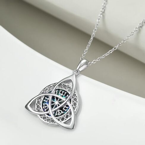 YAFEINI Good Luck Celtic Knot Viking Pendant Necklace for Womens Polished 925 Sterling Silver Amulet Protection Viking Triskele Jewelry… in Saudi Arabia