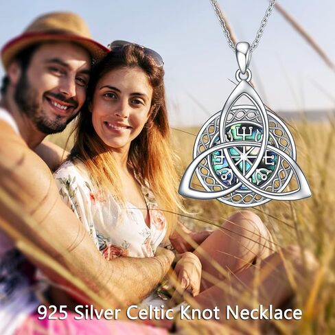 YAFEINI Good Luck Celtic Knot Viking Pendant Necklace for Womens Polished 925 Sterling Silver Amulet Protection Viking Triskele Jewelry… in Saudi Arabia