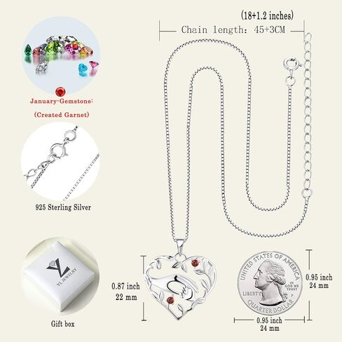 YL Mom Necklace 925 Sterling Silver Mother Hold Child's Hand Pendant Filigree Leaf Jewelry Gifts for Mum in Saudi Arabia