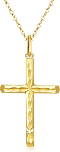 SISGEM Solid 14K Gold Cross Necklace, Real Gold Faith Cross Pendant Necklace Religious Jewelry for Women Anniversary Birhtday Mother's Day Jewelry Gifts for Mom, Wife, 16+2 Inch in Saudi Arabia
