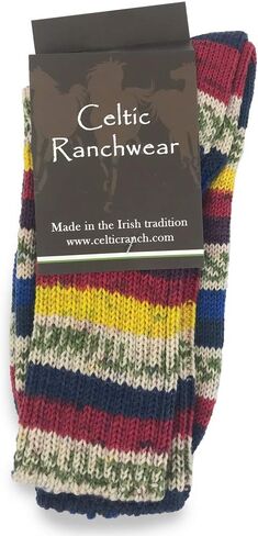 جوارب صوف أيرلندية من Fair Isle للنساء، جوارب صوفية ملونة، مصنوعة في أيرلندا in Kuwait