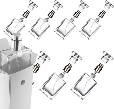 زجاجة عطر زجاجية فارغة، مربعة صغيرة محمولة 30 مل زجاجة عطر سائلة شفافة قابلة لإعادة الملء لماء التواليت، زجاجات عطر زجاجية للنساء - 8 عبوات (شفافة) in Saudi Arabia