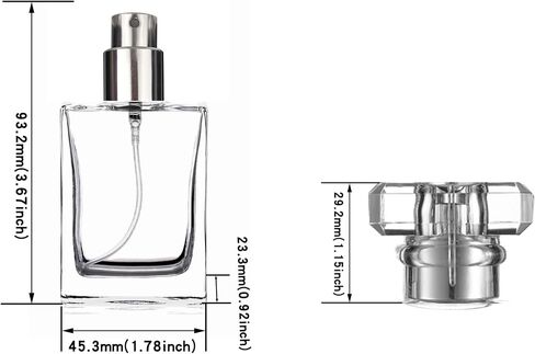 زجاجة عطر زجاجية فارغة، مربعة صغيرة محمولة 30 مل زجاجة عطر سائلة شفافة قابلة لإعادة الملء لماء التواليت، زجاجات عطر زجاجية للنساء - 8 عبوات (شفافة) in Saudi Arabia