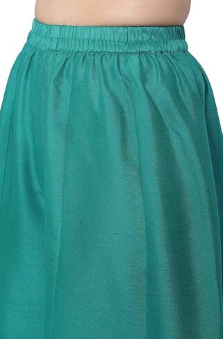 Janasya Indian Women's Green Poly Muslin Embroidered Kurta with Palazzo and Dupatta in Saudi Arabia