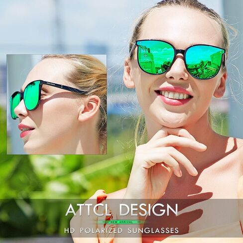 ATTCL Unisex Fashion Oversized Sunglasses for Women Round Mirrored UV400 Protection in Kuwait
