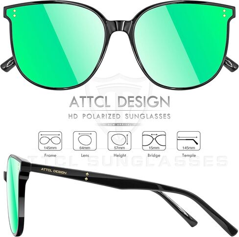 ATTCL Unisex Fashion Oversized Sunglasses for Women Round Mirrored UV400 Protection in Kuwait