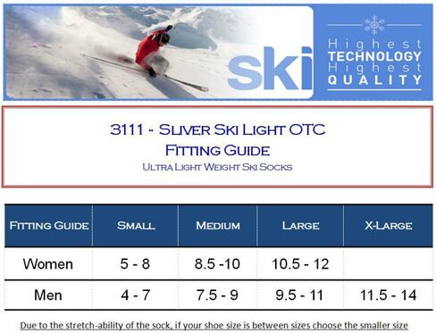 Eurosocks Silver Ski Light, Thin Snug Fit, Foot To Boot Feel, Ultra Smooth Knit, No Seam Toe, No Bunching-3111 in Saudi Arabia