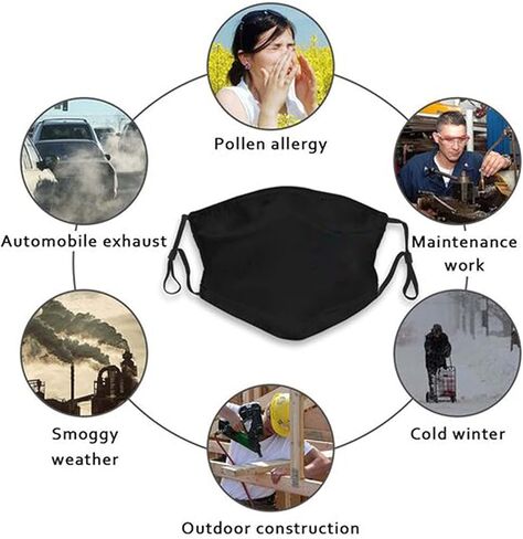 6pcs Face Mask Washable Face Mask With Adjustable Earrings Headscarf Balaclava Muzzle Unisex in Kuwait