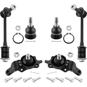 BOXI (Set of 6) Front Upper & Lower Ball Joints + Front Stabilizer Sway Bar Links Fit for Toyota Tundra 2004 2005 | Off-Road Suspension | Replaces K80521 K80522 K90255 K90681