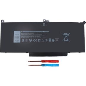 60Wh F3YGT Laptop Battery, Replacement Dell Latitude 7480 7490 Battery 2X39G for Dell Latitude 7280 7390 7480 7490 7380 7290 12 13 14 7000 P29S002 P73G002 Series DM3WC KG7VF P73G 451-BBYE 453-BBCF.