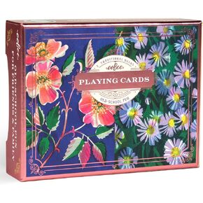 eeBoo Piece & Love: أوراق لعب Roses & Asters - تتضمن 2 - 52 مجموعة بطاقات، وأسطح تقليدية مع أعمال فنية جميلة وحواف مذهبة