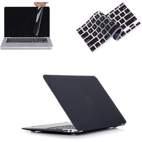 حافظة RUBAN لجهاز MacBook Air 13 بوصة A1466/A1369، غطاء حماية نحيف سهل التركيب 3 في 1 مع غطاء لوحة مفاتيح وواقي شاشة (وردي فاقع)