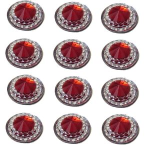 Self Adhesive Ruby Red Round Diamante Rhinestones Acrylic Crystals Stick on Gems for Card Making (40)