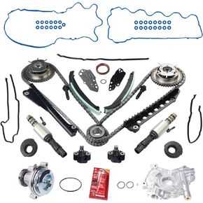 VOWAGH VVT Timing Chain Kit W/Camshaft Phasers (LH & RH),Water Pump,Timing Cover Gasket Set, Pair VCT Camshaft Timing Solenoid Valve Compatible with 04-08 Ford 5.4L