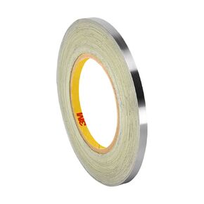 شريط رقائق الرصاص الفضي الداكن 3M 420 - لفة 0.5 بوصة × 15 قدم، شريط قابل للتوافق، لاصق مطاطي، مبطن. شريط موصل كهربائيًا وحراريًا [لفة واحدة]