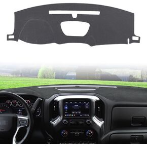 سجادات لوحة القيادة لسيارة Chevy شيفروليه سيلفرادو 2019-2021، غطاء سجادة داش لسيارة 2019-2022 GMC Sierra، رمادي in Kuwait