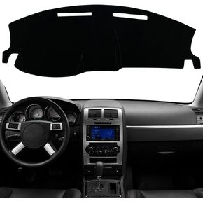 Dash Mat Cover Interior Center Console Compatible with Dodge Charger SE SXT R/T SRT8 Sedan 2008-2010 Dashboard mat Covers Protection Accessories (Black Trim)
