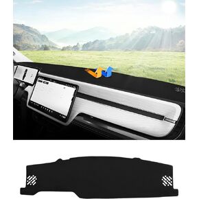 Autorder Dashboard Cover Mat for Rivian R1T 2022 2023 2024 Accessories Dash Cover Flannel Dash Mat Sunshade Glare UV Rays Protector