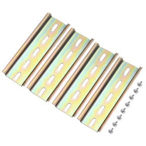 MECCANIXITY DIN Rail Slotted Iron Mounting Guide 6 Inch x 1.4 Inch x 0.3 Inch for Electrical Industrial Products Iridescent 4 Pcs