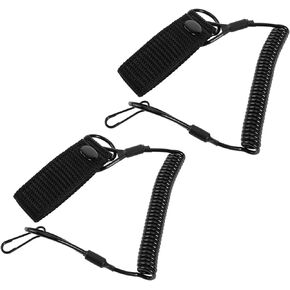 Create idea 2PCS Spiral Cable Coil Style Elastic Secure Spring Lanyard Anti-Lost Retractable Sling Keychain for Outdoor Whistle Pocket Lamp Compass Navigation Device Flashlight