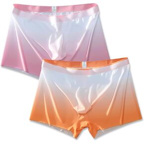 Mens underwear boxer briefs pack with pouch ice silk for man bugle convex sexy Breathable seamless panties for boys 2-pack