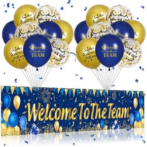 Welcome To The Team Decorations Pink Gold Welcome To The Team Banner with 18pcs Welcome To The Team Balloons Pink Gold Welcome Party Decorations for Office Party Pink New Employee Party Decor Supplies
