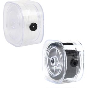 2 لفات من سلاسل الأساور المسطحة القابلة للتمدد 0.8 مم مع حقيبة تنظيم، سلك مرن للأساور، سلك خيط مطاطي كريستالي أبيض وأسود بطول 197 ياردة in Kuwait