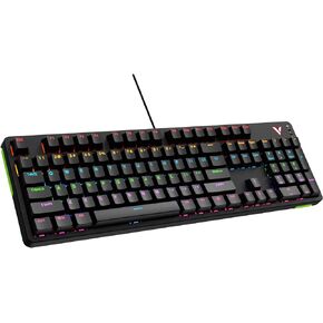 Rapoo V500Pro Full-Size Mechanical Gaming Keyboard, 104 Keys Anti-Ghosting, Customizable Rainbow RGB Backlit, Multimedia Hotkeys, Removable Top Case, USB-C, Heavy Duty, 2024 Edition, Brown Switch