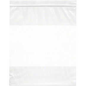 Plymor Zipper Reclosable Plastic Bags With White Block, 2 Mil, 10" x 12" (Pack of 100)