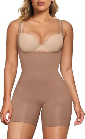 SHAPERX Women's Sculpting Bodysuit Tummy Control Shapewear Open Bust Thigh Slimmer Seamless Body Shaper in Saudi Arabia