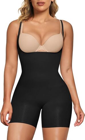 SHAPERX Women's Sculpting Bodysuit Tummy Control Shapewear Open Bust Thigh Slimmer Seamless Body Shaper in Saudi Arabia