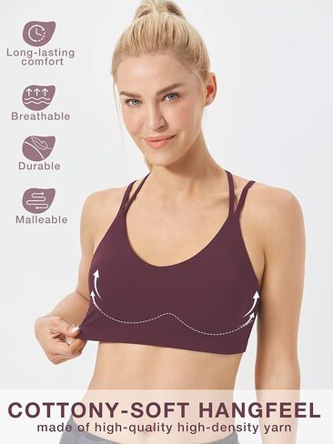 حمالة صدر رياضية FITTIN Strappy للنساء، حمالة صدر رياضية جذابة وجذابة، حمالة صدر يوجا متوسطة الدعم مع أكواب قابلة للإزالة in Kuwait