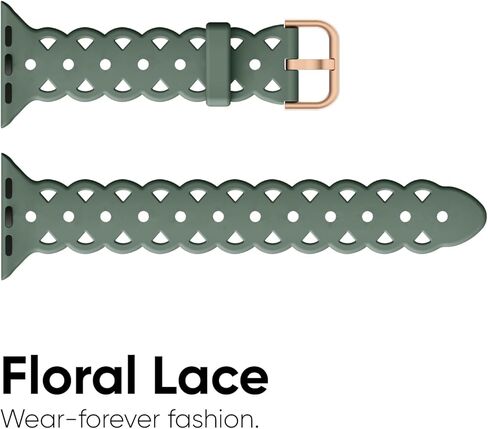 6-Pack Lace Silicone Bands Compatible with Apple Watch Bands 40mm 44mm 41mm 45mm 38mm 42mm 49mm Women, Floral Engraved Cute Silicone Strap for iWatch Series 9 8 7 6 5 4 3 2 1 Ultra SE in Kuwait