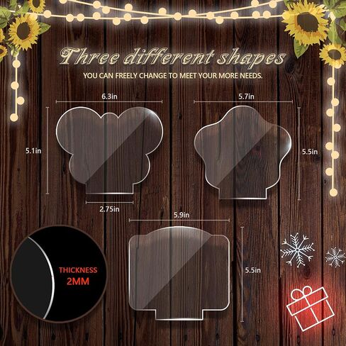 6 قطع من ألواح الأكريليك الشفافة المصنوعة من الزجاج البلاستيكي، أشكال مختلفة بسمك 0.08 بوصة/ 2 مم، لوحة شفافة بسمك 2 مم، لعلامات قاعدة إضاءة LED DIY لمشاريع العرض اليدوية in Kuwait