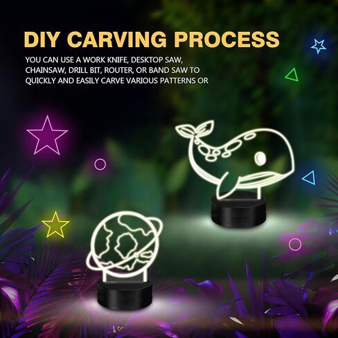 6 قطع من ألواح الأكريليك الشفافة المصنوعة من الزجاج البلاستيكي، أشكال مختلفة بسمك 0.08 بوصة/ 2 مم، لوحة شفافة بسمك 2 مم، لعلامات قاعدة إضاءة LED DIY لمشاريع العرض اليدوية in Kuwait