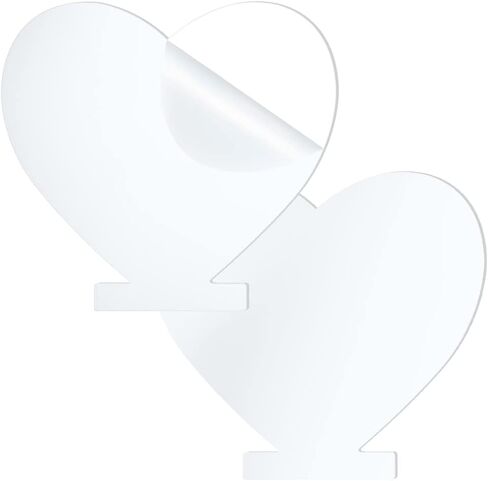 8Pcs Acrylic Sheets for Light Base,Acrylic Sheet Clear Cast, Plastic Glass Board for LED Light Base, DIY Display Projects, Signs, 0.08"(2mm) Thick (Heart-Shaped) in Kuwait