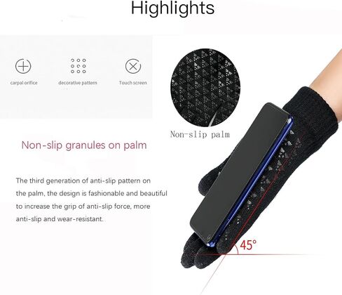 Men's Women's Winter Gloves Finger Touch Screen Knit Lined Fleece Stretch Wrist Gloves in Saudi Arabia