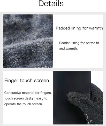 Men's Women's Winter Gloves Finger Touch Screen Knit Lined Fleece Stretch Wrist Gloves in Saudi Arabia