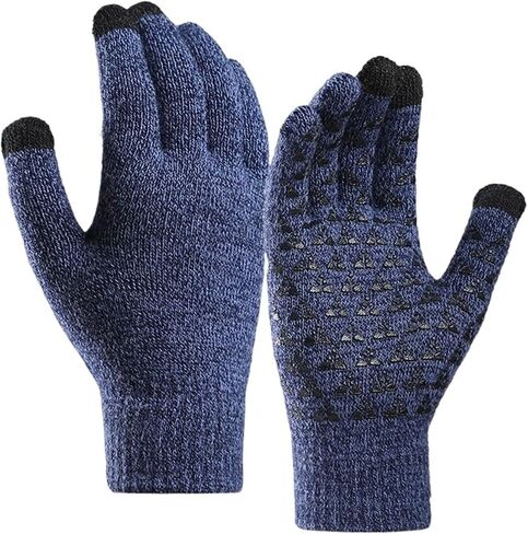 Men's Women's Winter Gloves Finger Touch Screen Knit Lined Fleece Stretch Wrist Gloves in Saudi Arabia