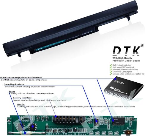 DTK 15V 2200mAh Laptop Battery Replacement for ASUS A46 A56 E46 K46 K56 R405 R505 R550 S40 S46 S505 S550 S56 U48 U58 V550 (P/N A31-K56 A32-K56 A41-K56 A42-K56) in Saudi Arabia