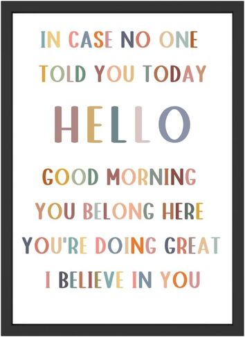Wowsweet-In Case لم يخبرك أحد اليوم، مرحبًا، صباح الخير، ديكور جدار الفصل الدراسي، علامة المعلم، طباعة الفصل الدراسي، ملهمة إيجابية، اقتباس إيجابي للفصل الدراسي، غير مؤطر (11 × 14 بوصة، نحن نؤمن بك) in Kuwait