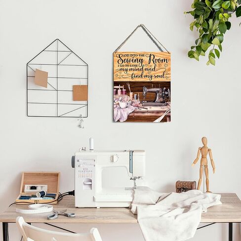 Retro Sewing Supplies Home Decor Wall Decor Sewing Accessories Wall Art Rustic Wooden Hanging Sign Quilting Supplies for Quilters Sewers Sewing Lovers Office Wall bedroom Sewing Room Living Room Decor in Kuwait