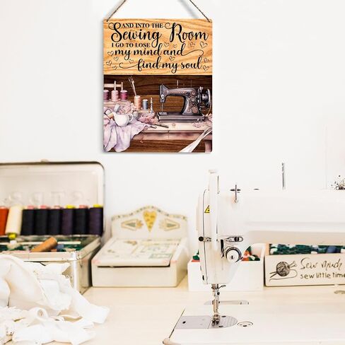 Retro Sewing Supplies Home Decor Wall Decor Sewing Accessories Wall Art Rustic Wooden Hanging Sign Quilting Supplies for Quilters Sewers Sewing Lovers Office Wall bedroom Sewing Room Living Room Decor in Kuwait