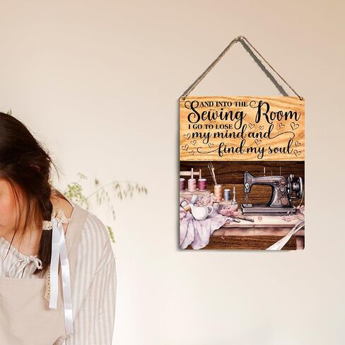 Retro Sewing Supplies Home Decor Wall Decor Sewing Accessories Wall Art Rustic Wooden Hanging Sign Quilting Supplies for Quilters Sewers Sewing Lovers Office Wall bedroom Sewing Room Living Room Decor in Kuwait