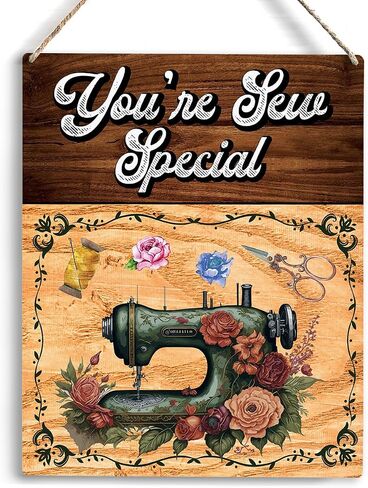 Retro Sewing Supplies Home Decor Wall Decor Sewing Accessories Wall Art Rustic Wooden Hanging Sign Quilting Supplies for Quilters Sewers Sewing Lovers Office Wall bedroom Sewing Room Living Room Decor in Kuwait