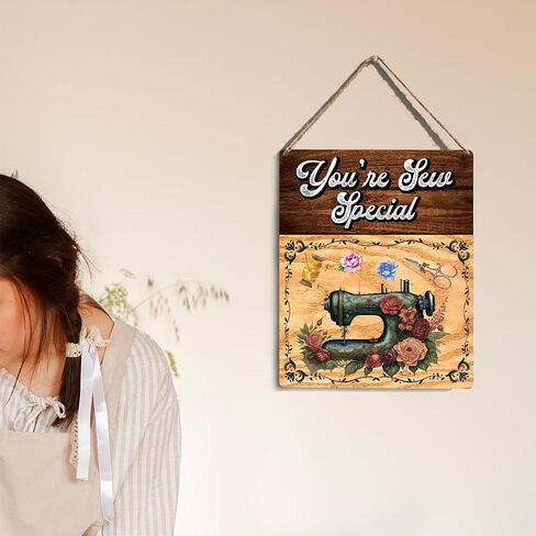 Retro Sewing Supplies Home Decor Wall Decor Sewing Accessories Wall Art Rustic Wooden Hanging Sign Quilting Supplies for Quilters Sewers Sewing Lovers Office Wall bedroom Sewing Room Living Room Decor in Kuwait